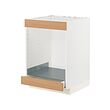 METOD/MAXIMERA - Base cab for hob+oven w drawer, white/Vedhamn oak, 60x60x80 cm