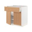 METOD/MAXIMERA - Kabinet dasar dengan laci/2 pintu, putih/Vedhamn kayu oak, 80x60x80 cm