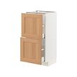 METOD/MAXIMERA - Base cabinet with 2 drawers, white/Vedhamn oak, 40x37x80 cm