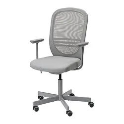 FLINTAN - Kursi kantor dgn sndrn tangan, Diseröd abu-abu