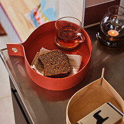 OMMJÄNGE - Tray, set of 2, orange/birch veneer