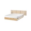 MANDAL - Rangka ranjang+kepala tempat tidur, kayu birch/putih, 160x200 cm