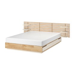 MANDAL rangka tmpt tidur dg kepala tpt tdr kayu birch 