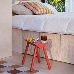 OMMJÄNGE - Stool, orange-red/stained