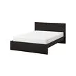 MALM - Rangka tempat tidur, tinggi, hitam-cokelat/Lönset, 160x200 cm