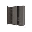 PAX/BERGSBO - Lemari pakaian, abu-abu tua/abu-abu tua, 200x60x236 cm
