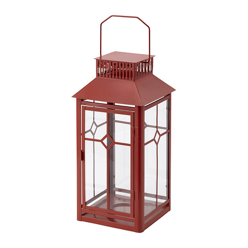VINTERFINT lantern for pillar candle, in/out