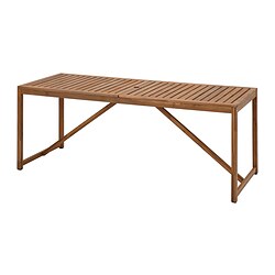 NÄMMARÖ - Meja, luar ruang, diwarnai cokelat muda, 200x75 cm
