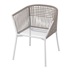 SEGERÖN - Chair with armrests, outdoor, white/beige