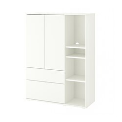VIHALS - Unit penyimpanan, putih, 105x37x140 cm