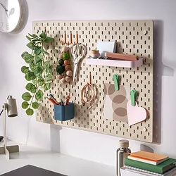 SKÅDIS - Pegboard, beige/pink, 76x56 cm