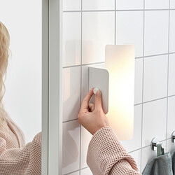HAVSDUN - LED wall lamp, dimmable white/frosted glass white