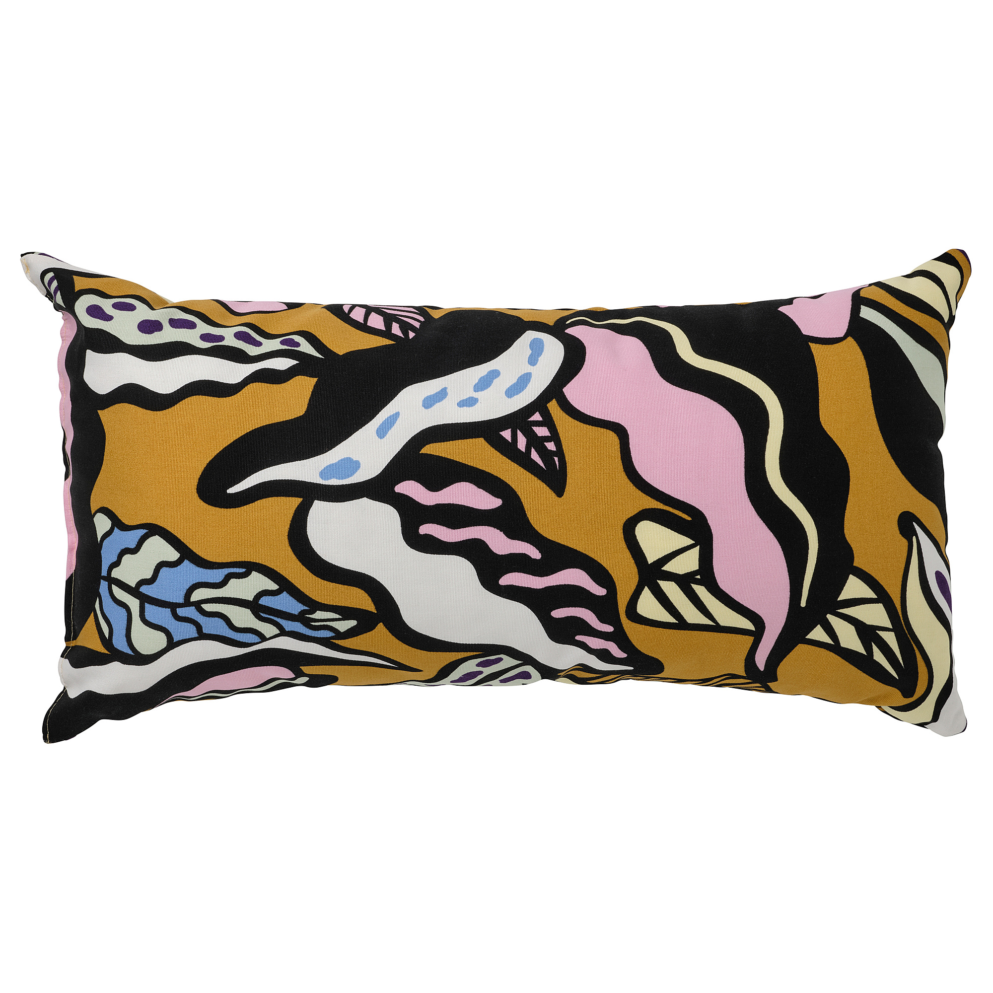 SANDMOTT cushion, multicolour/leaf pattern, 30x58 cm | IKEA Indonesia