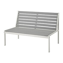 JOLPEN - Sofa 2 dudukan, luar ruang, putih/abu-abu, 100x59x67 cm