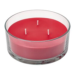 VINTERFINT - Lilin beraroma dalam gelas, 3 sumbu, Spiced delight/merah, 25 jam