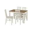 ÅLHULT/ÅLHULT - Table and 4 chairs, beige/brown/Kabusa light beige beige, 120x80 cm