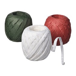 VINTERFINT - Ribbon, white/red/green, 20 m