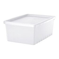 UPPSNOFSAD - Storage box with lid, transparent, 35x25x14 cm/9 l