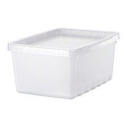 UPPSNOFSAD - Storage box with lid, transparent, 25x17x12 cm/3.5 l