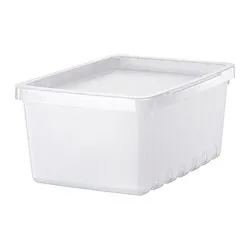 UPPSNOFSAD - Kotak penyimpanan dengan penutup, transparan, 25x17x12 cm/3.5 l