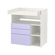 SMÅSTAD - Changing table, white lilac/with 3 drawers, 90x79x100 cm