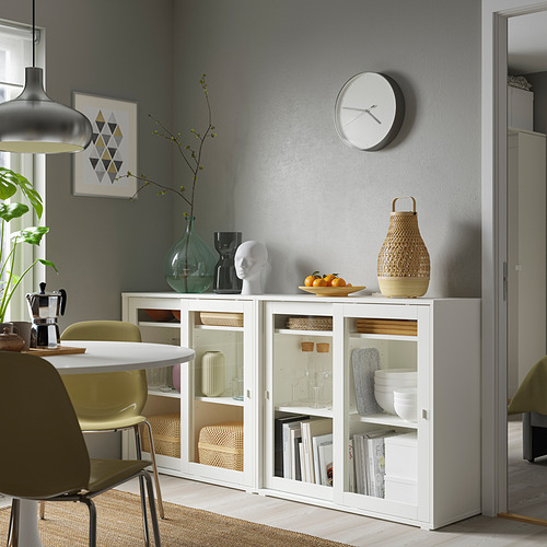 VIHALS storage combination w glass doors