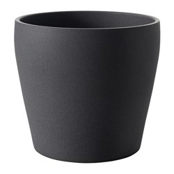 PERSILLADE - Plant pot, dark grey, 12 cm