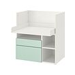 SMÅSTAD - Meja, putih hijau muda/dengan 2 laci, 90x79x100 cm