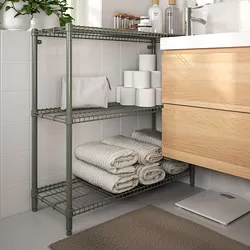 OMAR - Shelving unit, grey-green, 92x36x94 cm