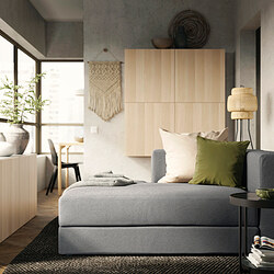 JÄTTEBO - Chaise longue module, left, with armrest/Tonerud grey