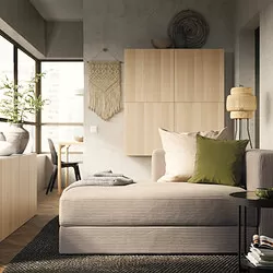 JÄTTEBO - Modul chaise longue, kiri, dengan sandaran tangan/Samsala abu-abu krem
