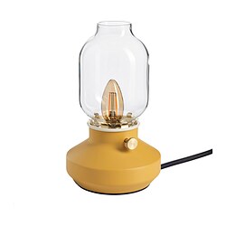 TÄRNABY - Table lamp, dimmable dark yellow, 25 cm