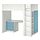 SMÅSTAD - loft bed, white blue/with desk with 4 drawers, 90x200 cm | IKEA Indonesia - PE919121_S1