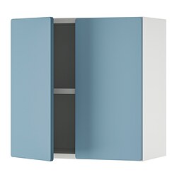 SMÅSTAD - Wall cabinet, white blue/with 1 shelf, 60x32x60 cm