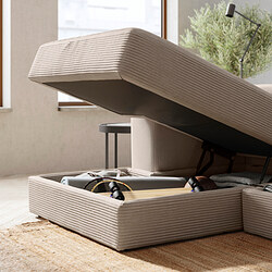 JÄTTEBO - Chaise longue module, left, Samsala grey-beige