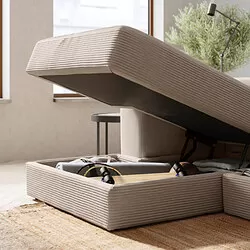 JÄTTEBO - Modul chaise longue, kiri, Samsala abu-abu krem