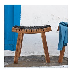 STACKHOLMEN - Bangku, luar ruang, diwarnai cokelat muda, 48x35x43 cm