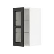 METOD - Kabinet dinding dgn rak/pintu kaca, putih/Lerhyttan diwarnai hitam, 30x37x60 cm