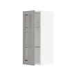 METOD - Wall cabinet w shelves/glass door, white/Bodbyn grey, 30x37x80 cm