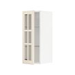 METOD - Wall cabinet w shelves/glass door, white/Bodbyn off-white, 30x37x80 cm