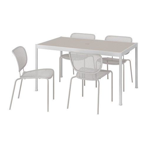 Ikea White Grey Dining Set DANDERYD/INGOLF Table And Chairs, Black
