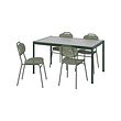 ENSHOLM/SEGERÖN - Meja dan 4 kursi, luar ruang hijau tua/hijau, 147 cm