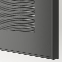 BESTÅ - Meja TV dengan pintu, putih Mörtviken/Stubbarp/abu-abu tua, 120x42x48 cm