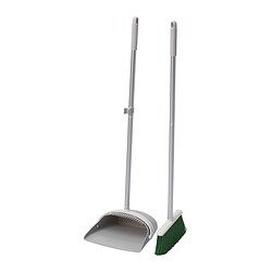 PEPPRIG - Dustpan/broom, grey/green