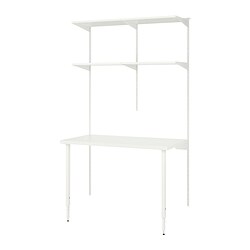 BOAXEL/LAGKAPTEN - Shelving unit with table top, white, 125x62x201 cm