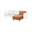 LANDSKRONA - Chaise longue, add-on unit, Grann/Bomstad golden-brown/wood