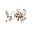 DANDERYD/SKOGSTA - Table and 4 chairs, white/acacia, 130 cm