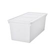 SOCKERBIT - Storage box with lid, white, 38x76x30 cm