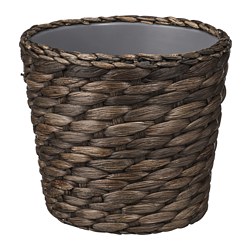 DRUVFLÄDER - Plant pot, water hyacinth/grey, 12 cm