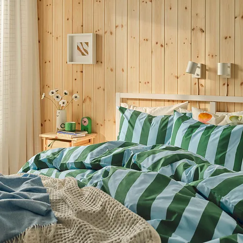 SLÅNHÖSTMAL sarung duvet dan 2 sarung bantal